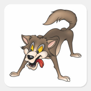 Hungry Wolf Square Sticker