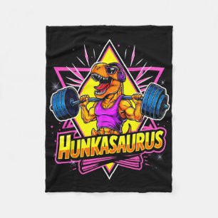 Hunkasaurus Gym Workout T-rex Powerlifting Bodybui Fleece Blanket