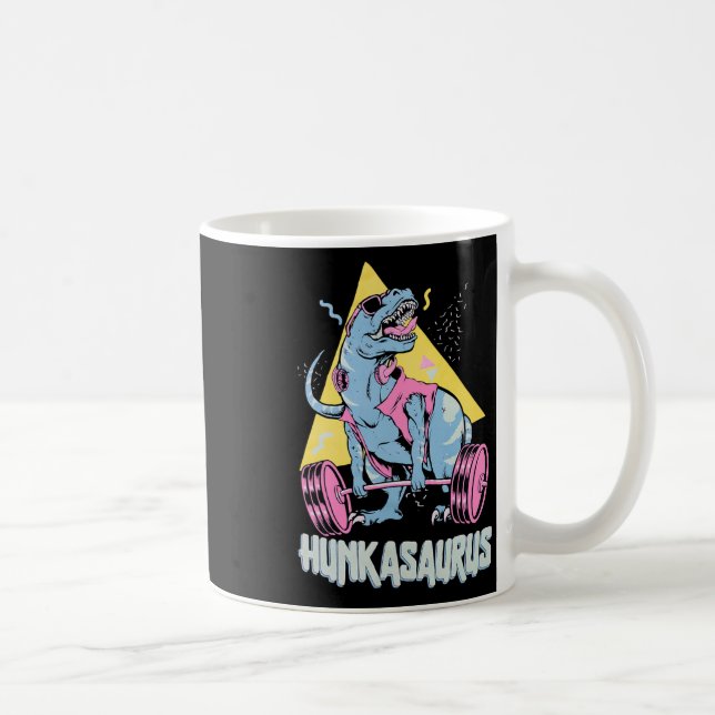 Hunkasaurus T Rex Dinosaur Funny Gym And Workout  Coffee Mug (Right)