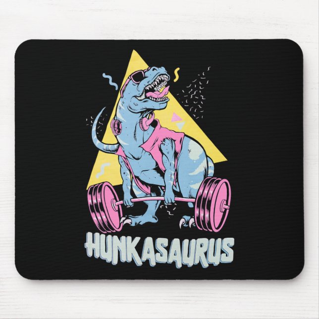 Hunkasaurus T Rex Dinosaur Funny Gym And Workout  Mouse Pad (Front)