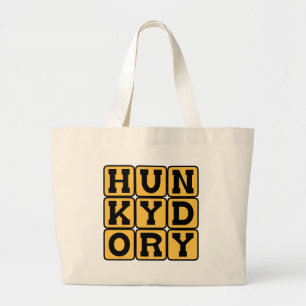 Hunky Dory, Peachy Keen Large Tote Bag