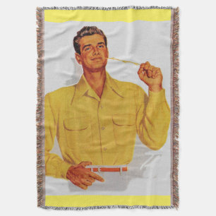 hunky handsome hayseed throw blanket