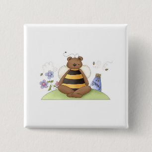 Hunny Bear 15 Cm Square Badge