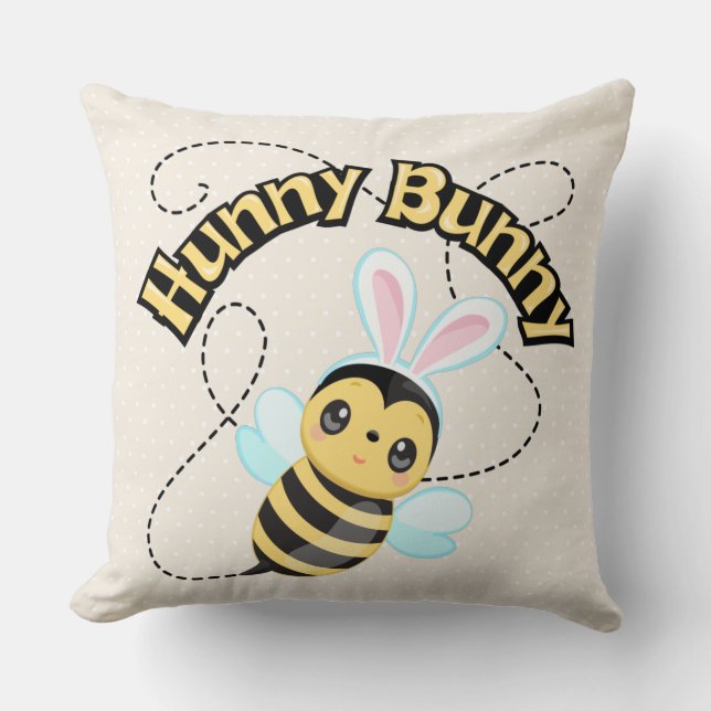Hunny Bunny Chiffon Cream Polka Dot Pillow (Front)
