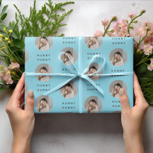 Hunny Bunny Photo Easter Yellow Personalised Wrapping Paper