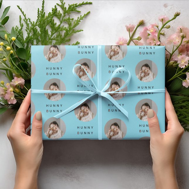  Hunny Bunny Photo Easter Yellow | Personalised  Wrapping Paper (Creator Uploaded)