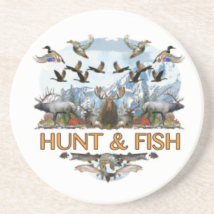 Hunt and fish coaster