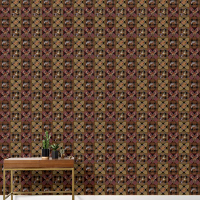 Hunt Club Plaid With Wildlife Game Wallpaper (Hallway)