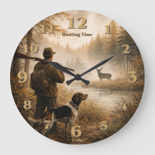 Hunt in the mist large clock