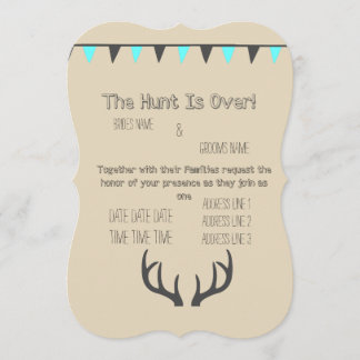 Hunt is Over Cream Invitation