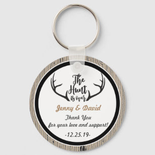 "Hunt is Over" Personalized Key Ring Wedding Favor