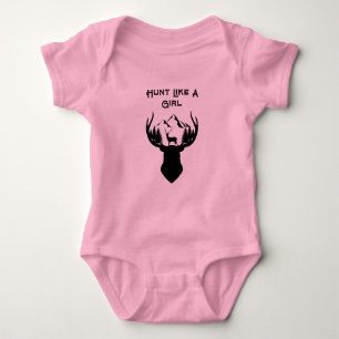 Hunt like a girl  baby bodysuit