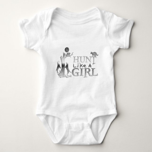 HUNT LIKE A GIRL COON HUNTING BABY BODYSUIT (Front)