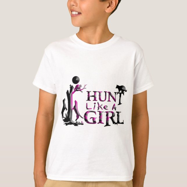 HUNT LIKE A GIRL COON HUNTING T-Shirt (Front)