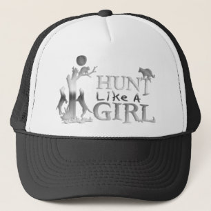 HUNT LIKE A GIRL COON HUNTING TRUCKER HAT
