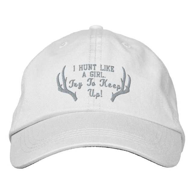 Hunt Like a Girl Pink Antler hat (Front)