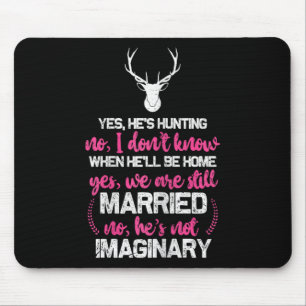 Hunt Wife Shirt For Women Funny Hunters Wife  Mouse Pad