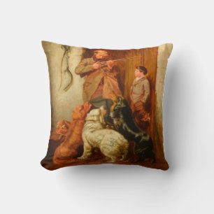 Hunter and Boy by Arthur Fitzwilliam Tait 1876 Cushion