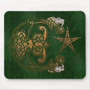 Hunter and Gold Celtic Mouse Pad