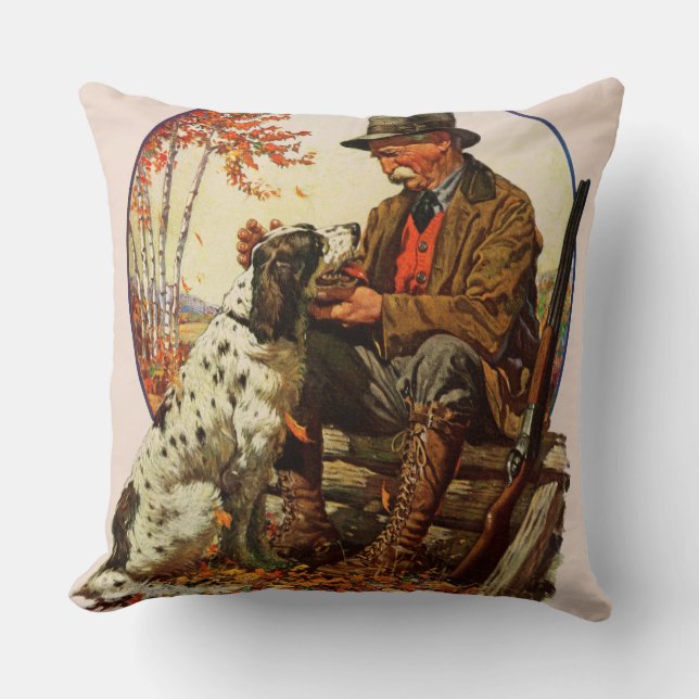 Hunter and Spaniel Cushion (Front)