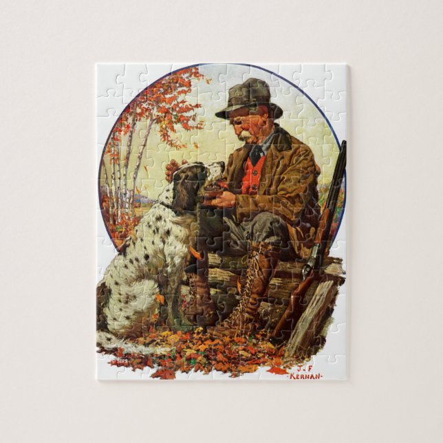 Hunter and Spaniel Jigsaw Puzzle (Vertical)