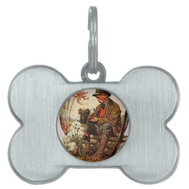 Hunter and Spaniel Pet Name Tag (Front)