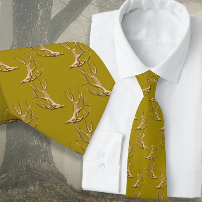 Hunter Antlers Pattern Dark Gold Tie (Creator Uploaded)