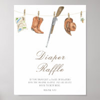 Hunter baby shower - diaper raffle poster
