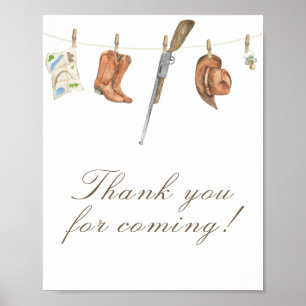 Hunter baby shower Thank you for coming Poster