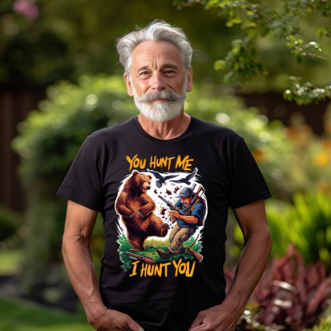 Hunter Becomes Hunted Bear hunting humourous T-Shirt (Creator Uploaded)