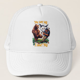 Hunter Becomes Hunted Bear hunting humourous Trucker Hat
