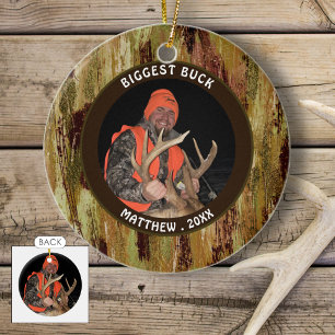 Hunter BIGGEST BUCK Camouflage Photo Commemorative Ceramic Ornament