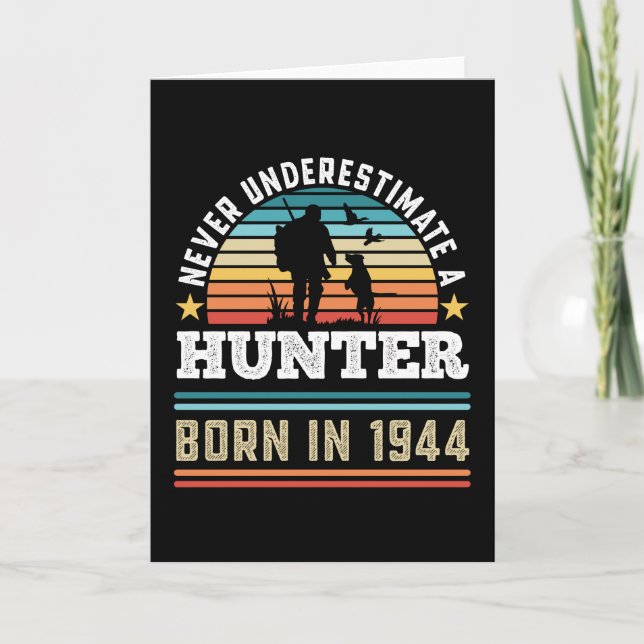 Hunter born 1944 80th Birthday Hunting Dog Gift Card (Front)