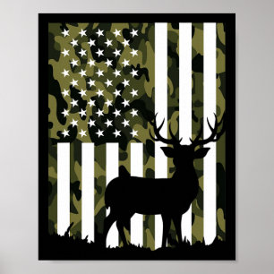 Hunter Camouflage Hunting Hunt Buck Elk American F Poster