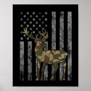 Hunter Camouflage Hunting Hunt Buck Elk American F Poster