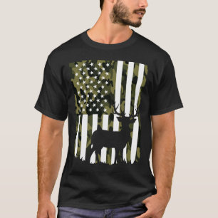 Hunter Camouflage Hunting Hunt Buck Elk American F T-Shirt