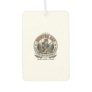 Hunter Cat Hunting Outdoorsman Cat Vintage Vector Car Air Freshener