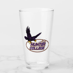 Hunter College Hawks Mascot Glass