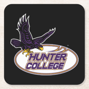 Hunter College Hawks Mascot Square Paper Coaster
