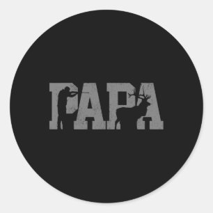 Hunter Dad Deer Father Father's Day Hunting Papa  Classic Round Sticker