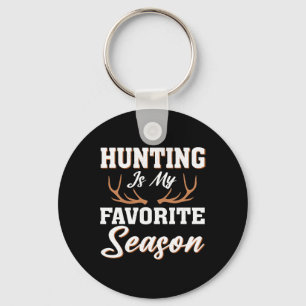 Hunter Deer Funny Hunting Is My Favourite Season Key Ring