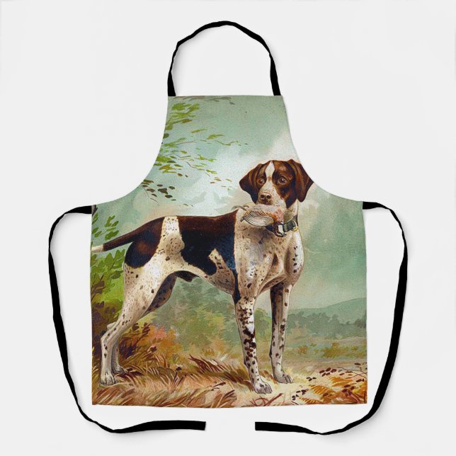 Hunter dog with bird in mouth apron (Front)