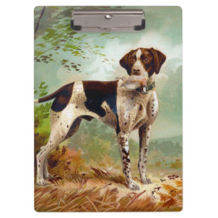 Hunter dog with bird in mouth clipboard