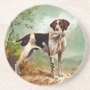 Hunter dog with bird in mouth coaster