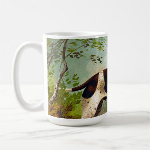 Hunter dog with bird in mouth coffee mug