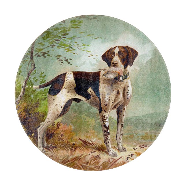 Hunter dog with bird in mouth cutting board (Front)