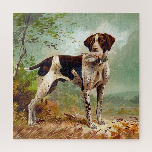 Hunter dog with bird in mouth jigsaw puzzle (Vertical)