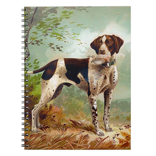 Hunter dog with bird in mouth notebook (Front)