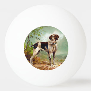 Hunter dog with bird in mouth ping pong ball