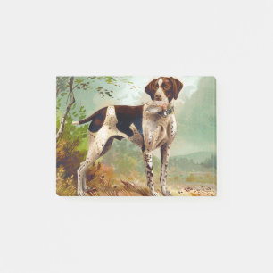 Hunter dog with bird in mouth post-it notes